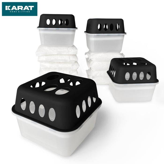 FLOORDIREKT Luftentfeuchter-Set Hava - Raumentfeuchter in verschiedenen Farben - Schwarz - 4er Set