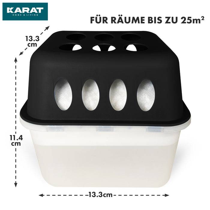 FLOORDIREKT Luftentfeuchter-Set Hava - Raumentfeuchter in verschiedenen Farben - Schwarz - 4er Set