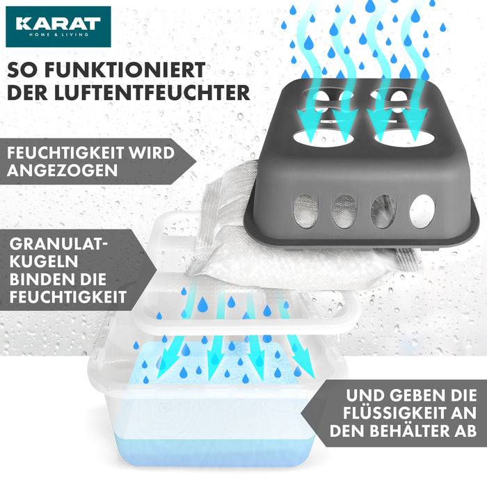 FLOORDIREKT Luftentfeuchter-Set Hava - Raumentfeuchter in verschiedenen Farben - Grau - 4er Set