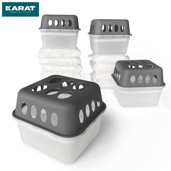 FLOORDIREKT Luftentfeuchter-Set Hava - Raumentfeuchter in verschiedenen Farben - Grau - 4er Set