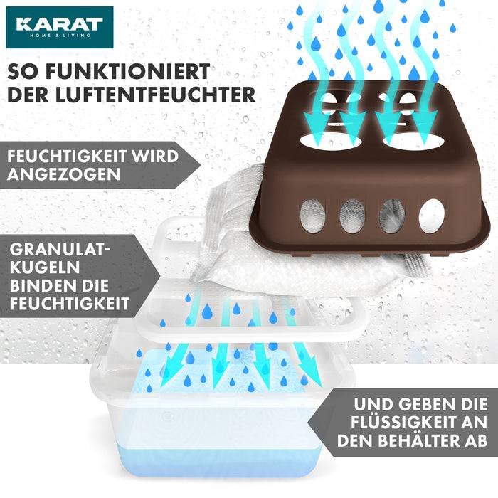 FLOORDIREKT Luftentfeuchter-Set Hava - Raumentfeuchter in verschiedenen Farben - Braun - 4er Set