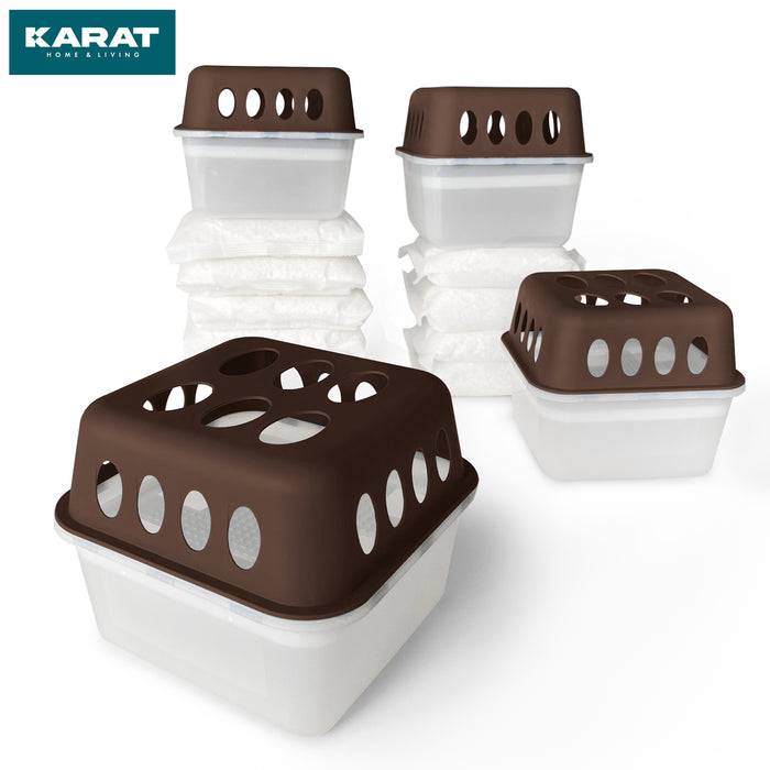 FLOORDIREKT Luftentfeuchter-Set Hava - Raumentfeuchter in verschiedenen Farben - Braun - 4er Set
