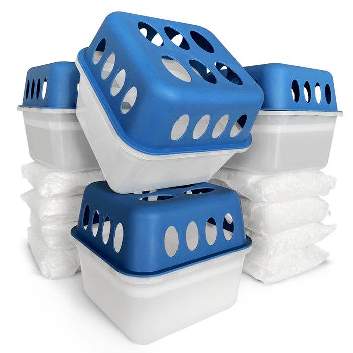 FLOORDIREKT Luftentfeuchter-Set Hava - Raumentfeuchter in verschiedenen Farben - Blau - 4er Set