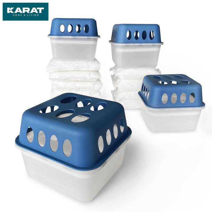 FLOORDIREKT Luftentfeuchter-Set Hava - Raumentfeuchter in verschiedenen Farben - Blau - 4er Set