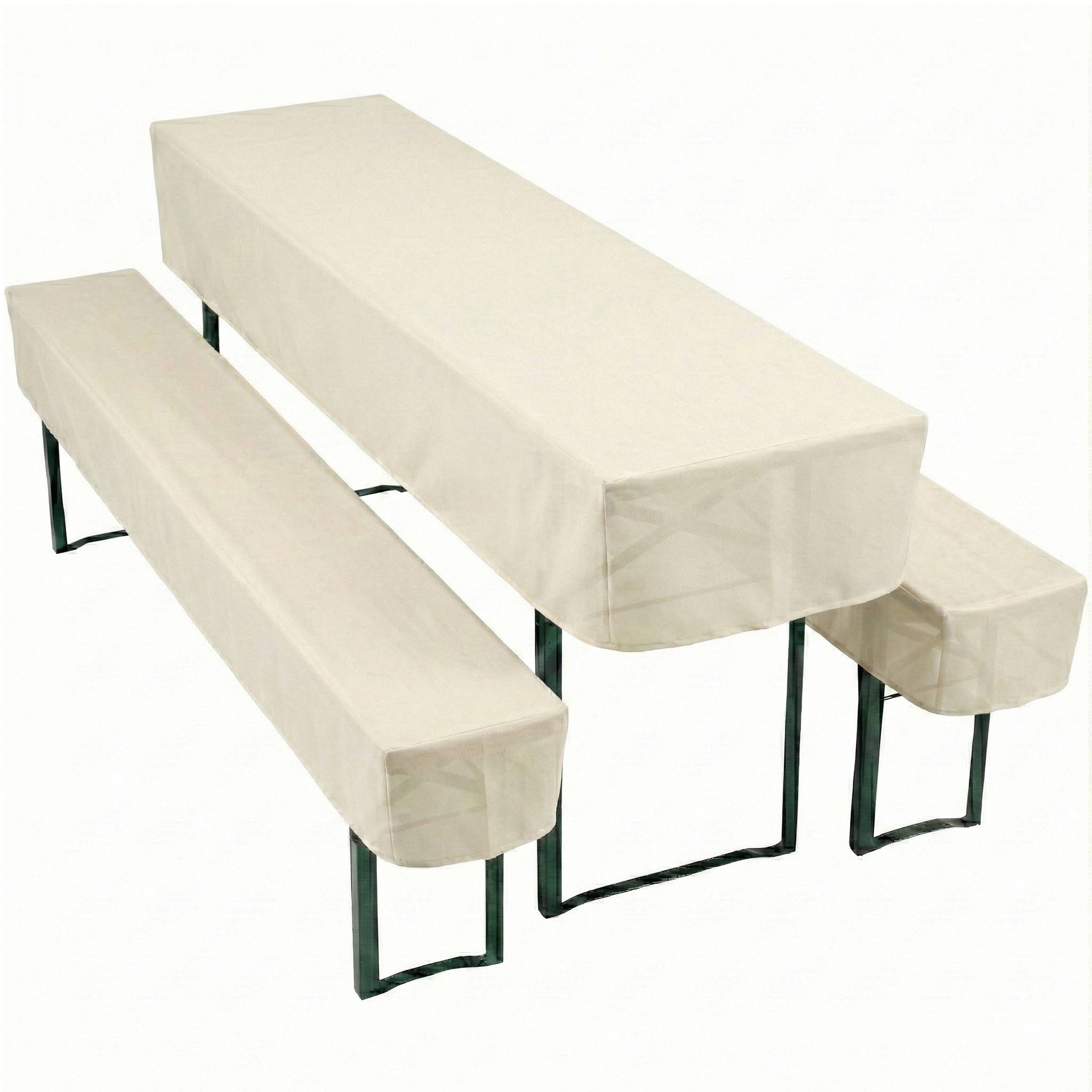 NYVI Biertischhussen Set NYVIGala Ecru - 3-teiliges Hussen-Set