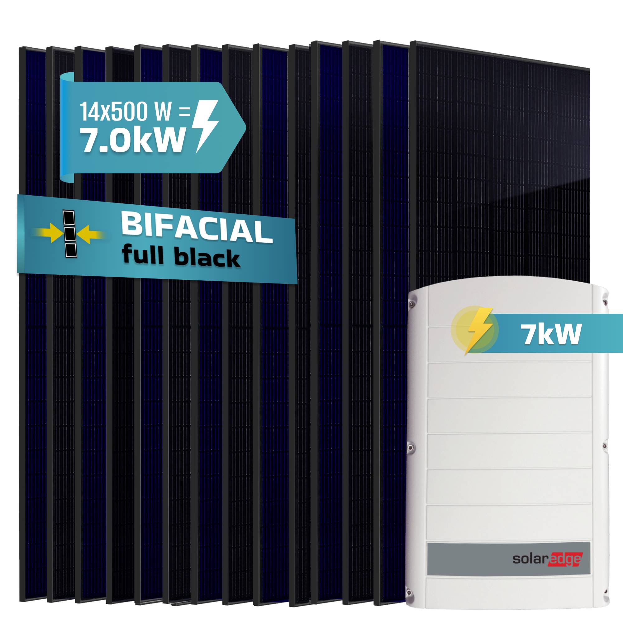 7 kW 14x 500 W Module SolarEdge SE7K 3-phasiger