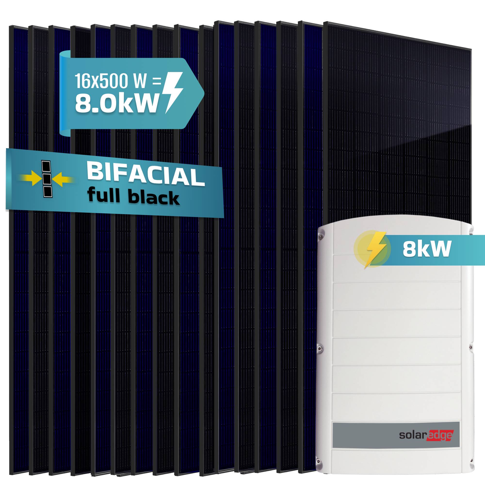 8 kW 16x 500 W Module SolarEdge SE8K 3-phasiger