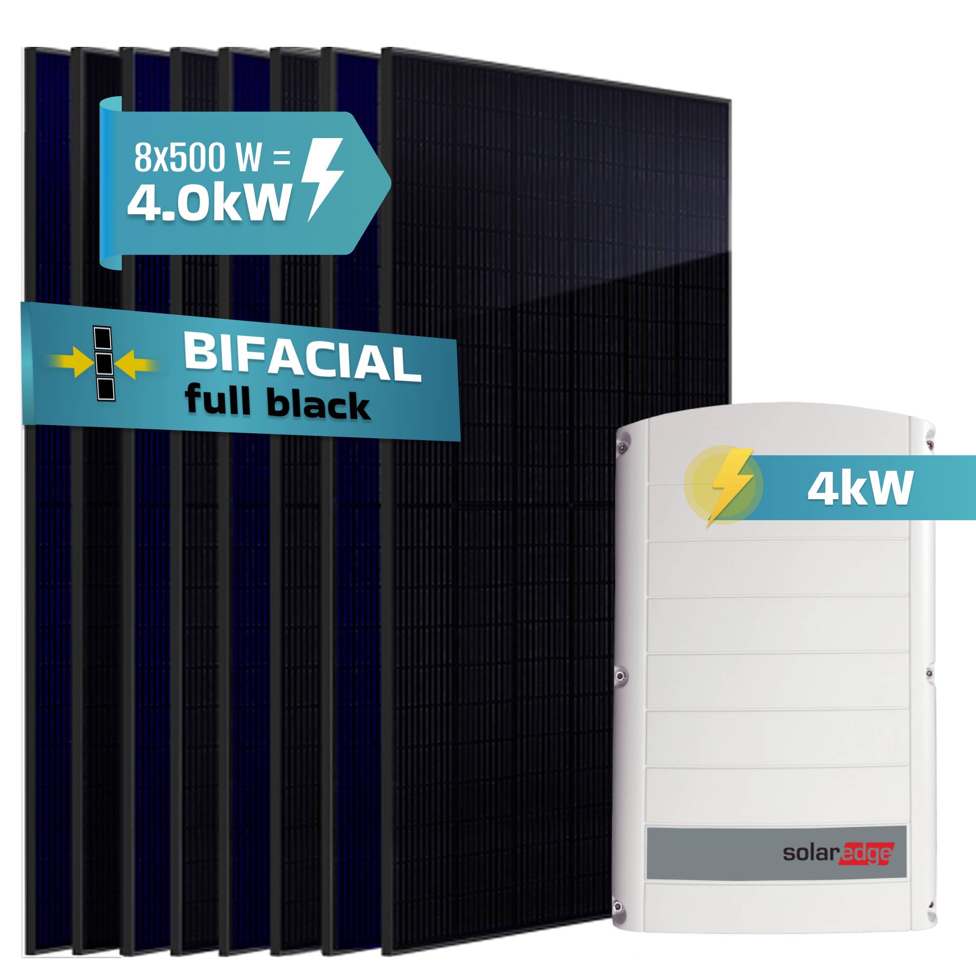 4 kW 8x 500 W Module SolarEdge SE4K 3-phasiger