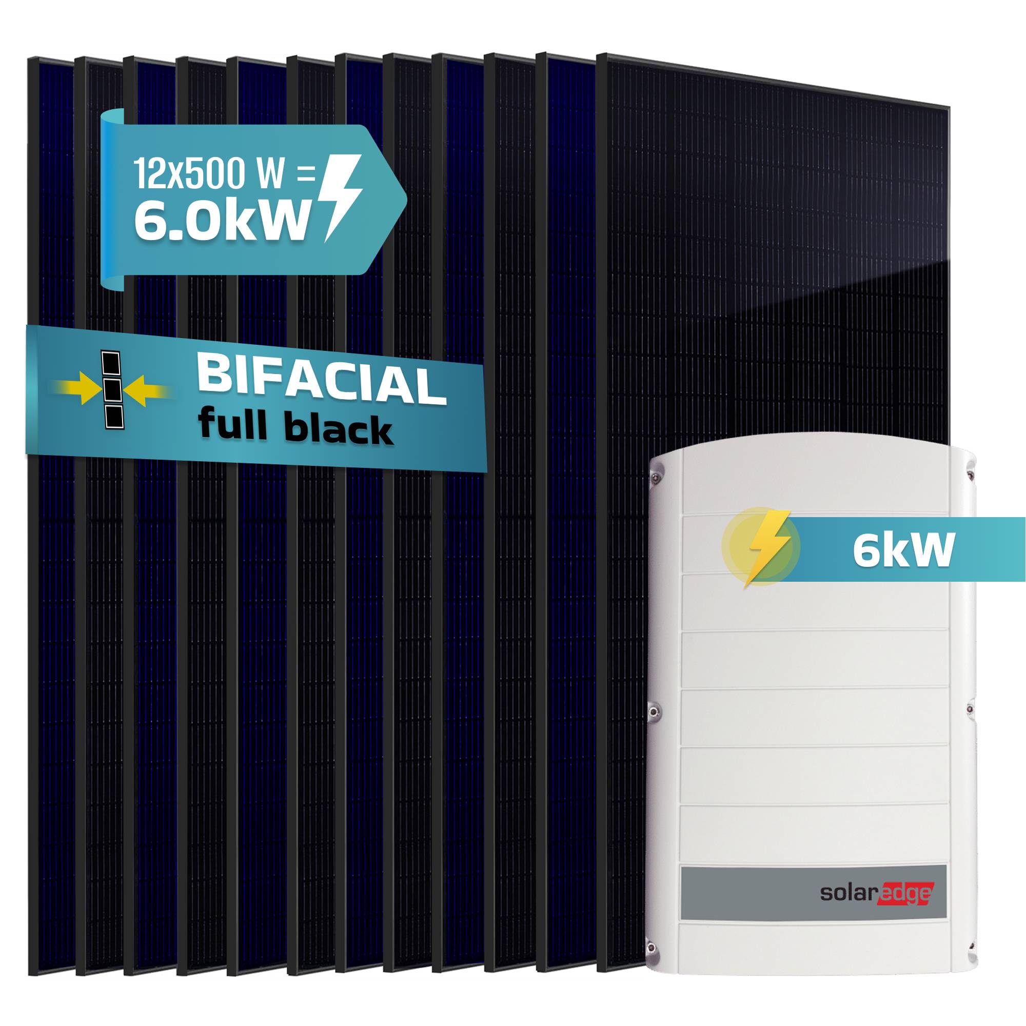6 kW 12x 500 W Module SolarEdge SE6K 3-phasiger
