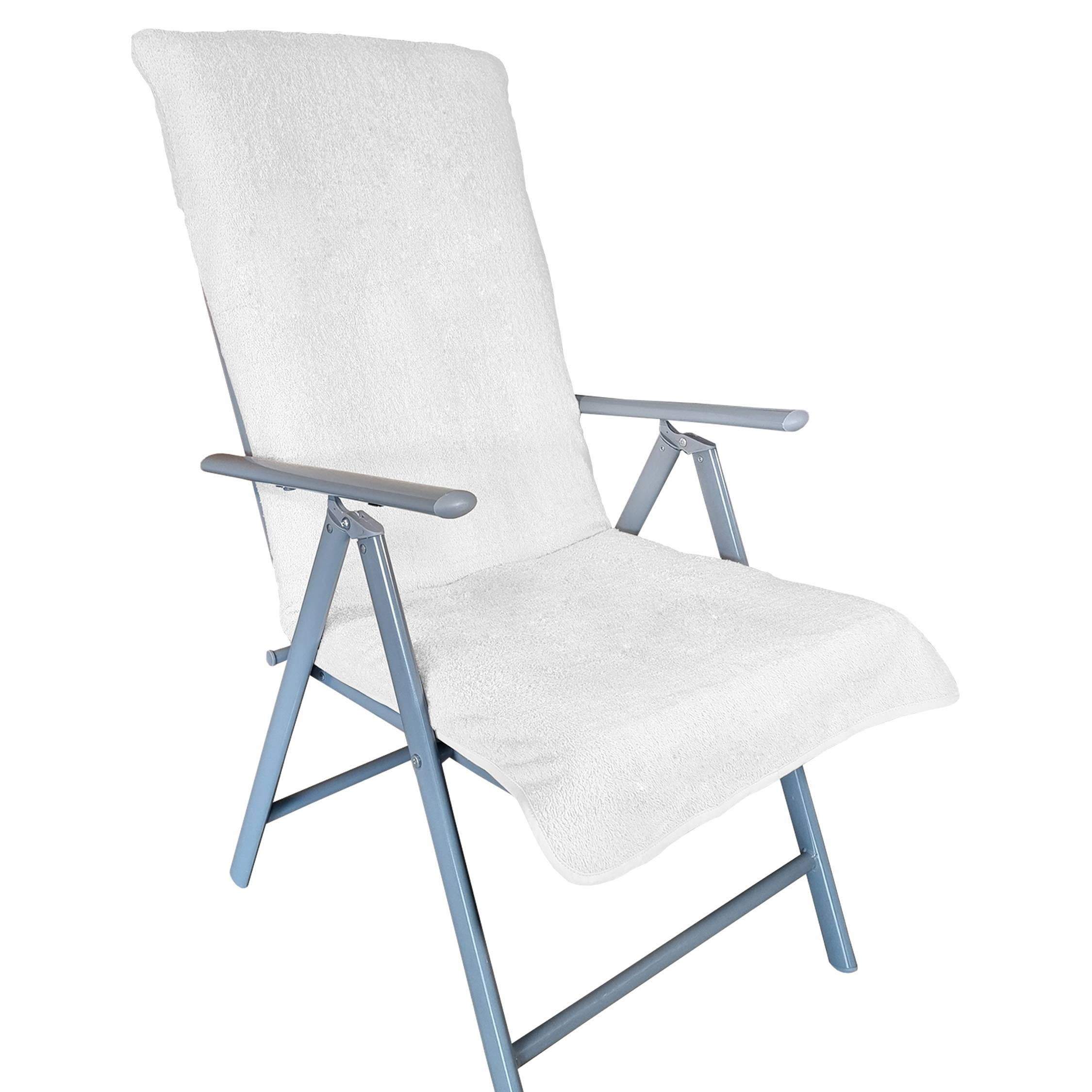 NYVI Frottee Schonbezug für Gartenstuhl NYVISpa 60x130 cm Weiß