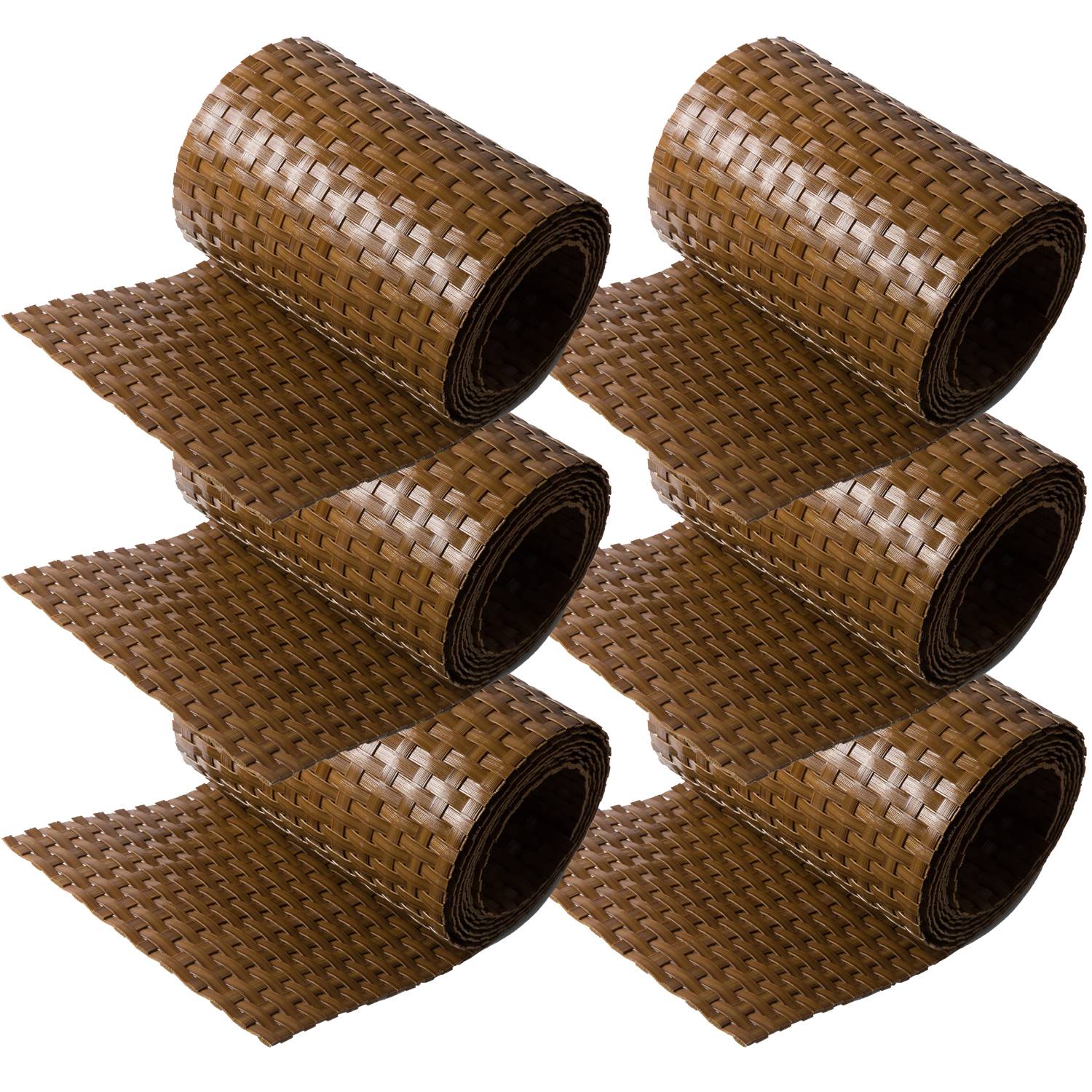 NYVI Polyrattan Sichtschutzstreifen Privafence 255x19 cm - 6 Rollen - Honig