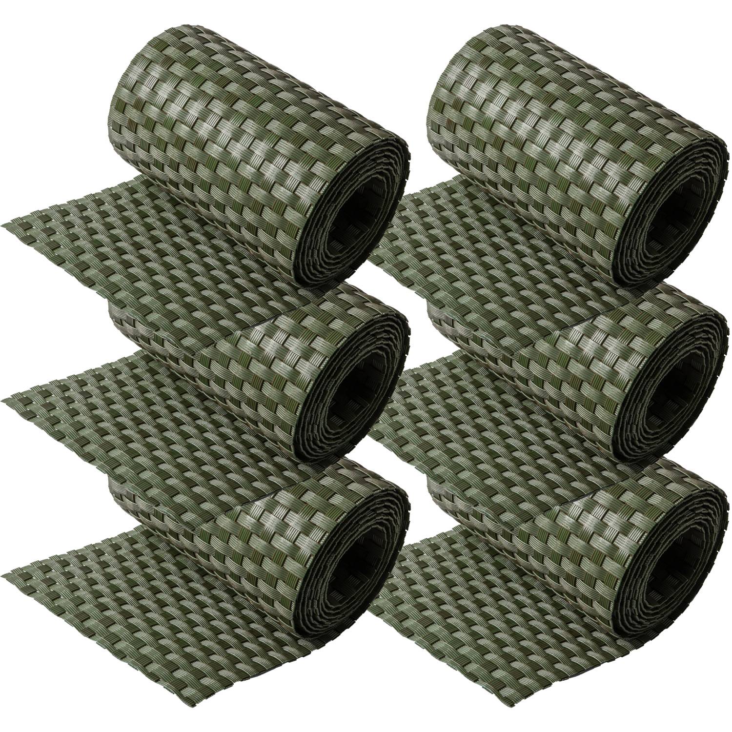 NYVI Polyrattan Sichtschutzstreifen Privafence 255x19 cm - 6 Rollen - Grün