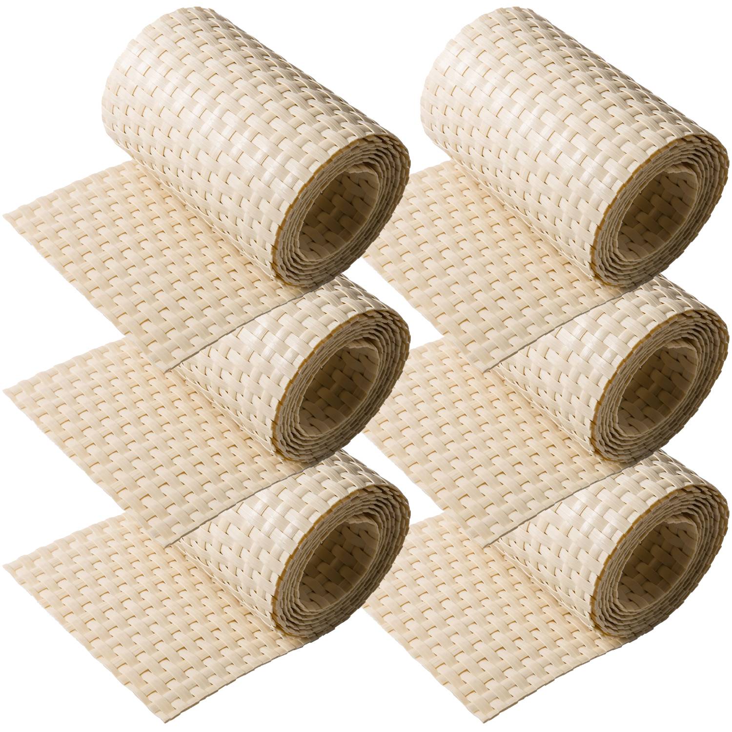 NYVI Polyrattan Sichtschutzstreifen Privafence 255x19 cm - 6 Rollen - Beige