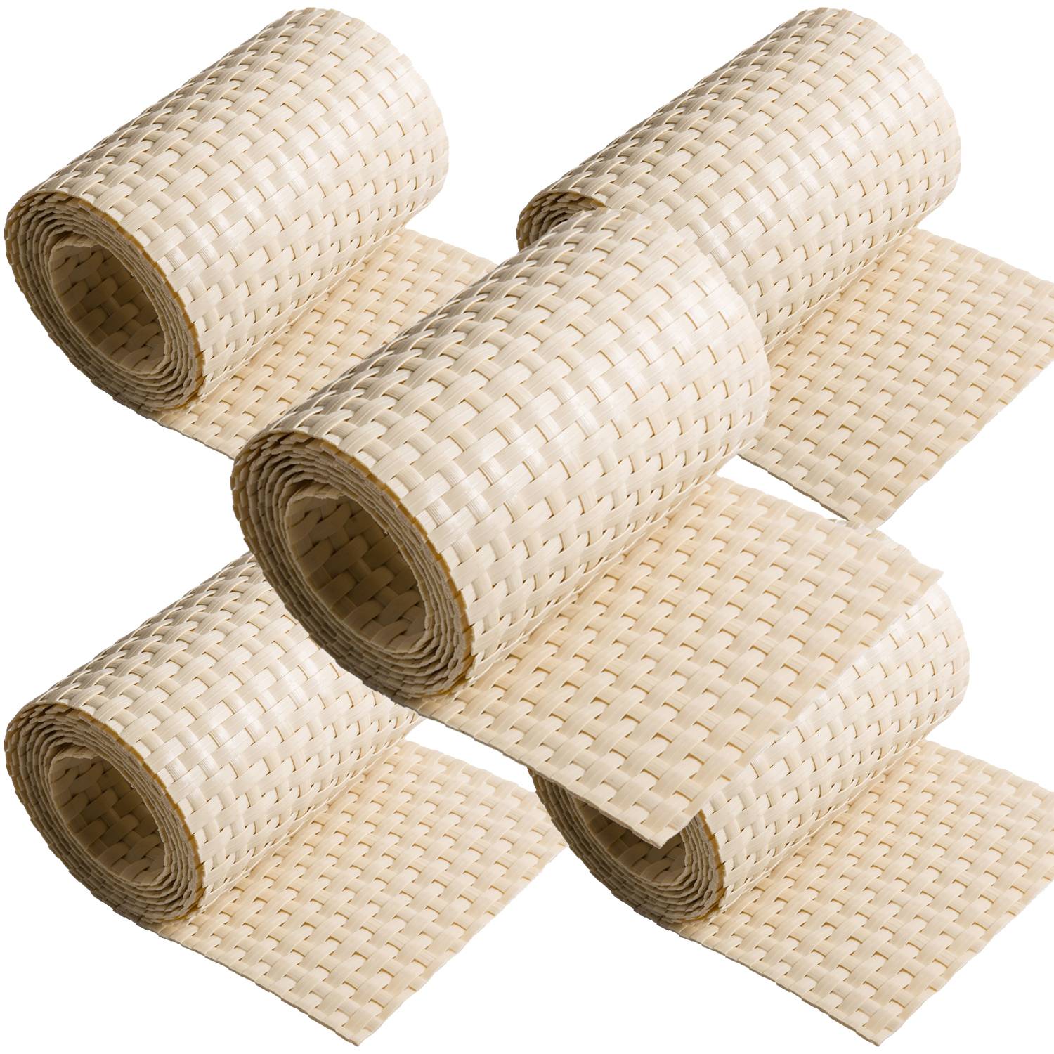 NYVI Polyrattan Sichtschutzstreifen Privafence 255x19 cm - 5 Rollen - Beige