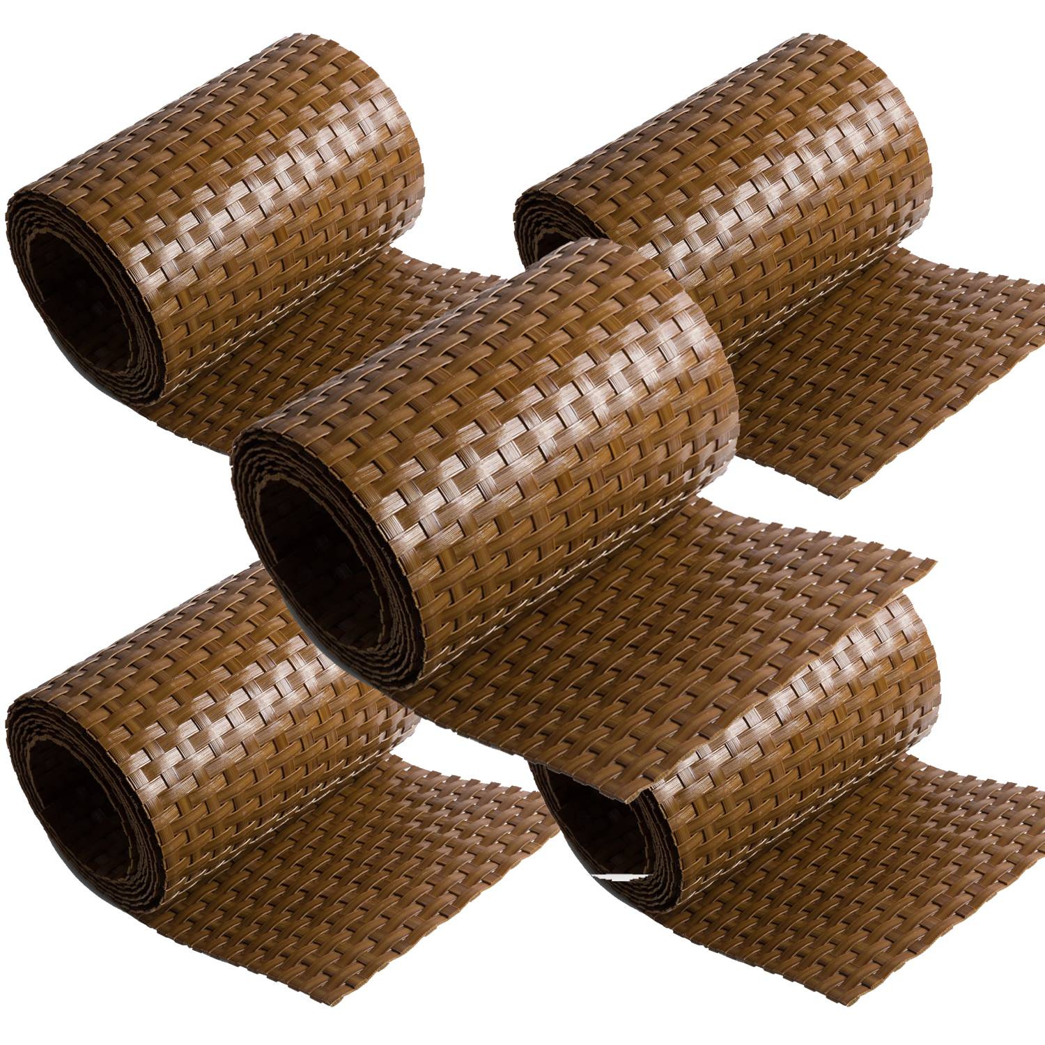 NYVI Polyrattan Sichtschutzstreifen Privafence 255x19 cm - 5 Rollen - Honig