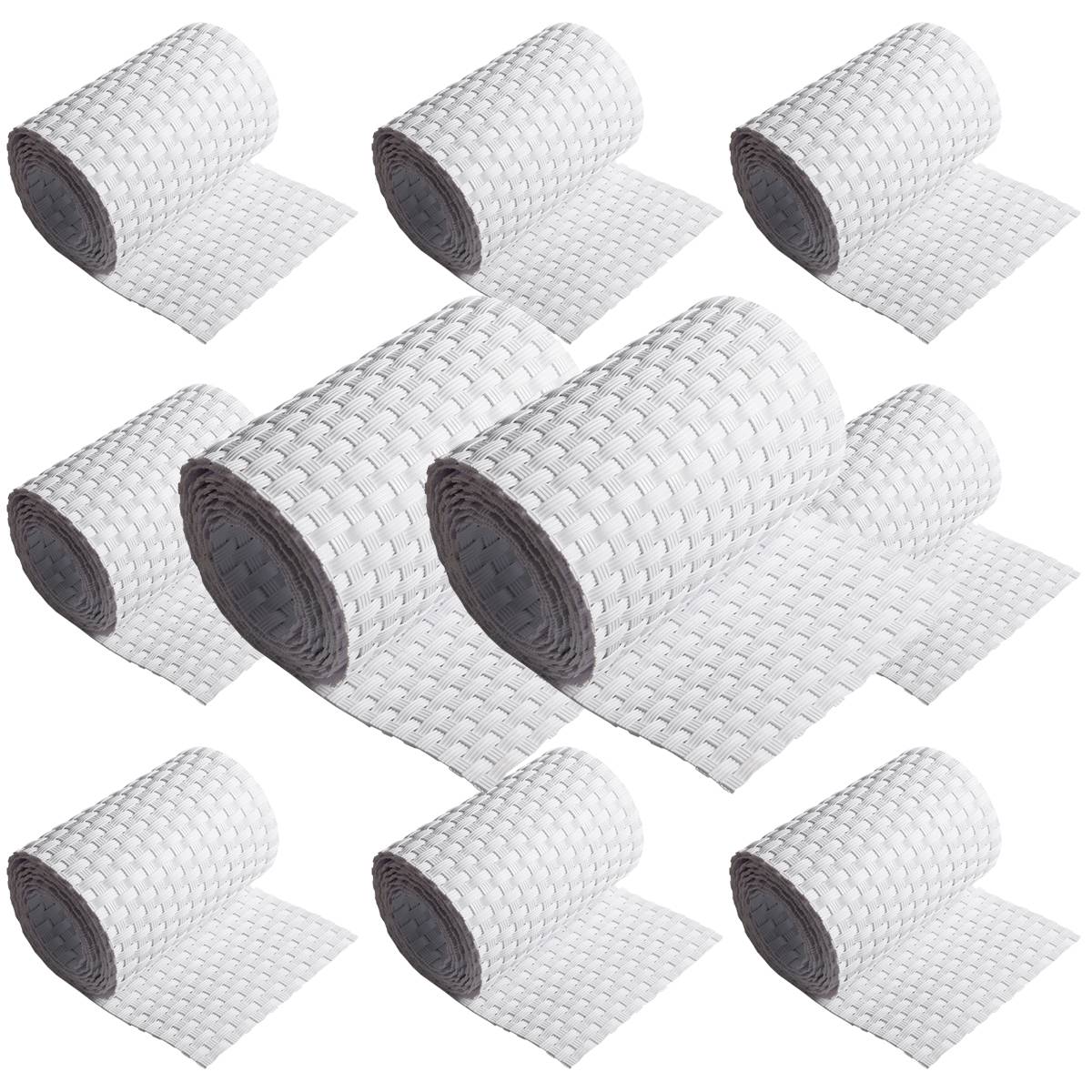 NYVI Polyrattan Sichtschutzstreifen Privafence 255x19 cm - 10 Rollen - Weiß