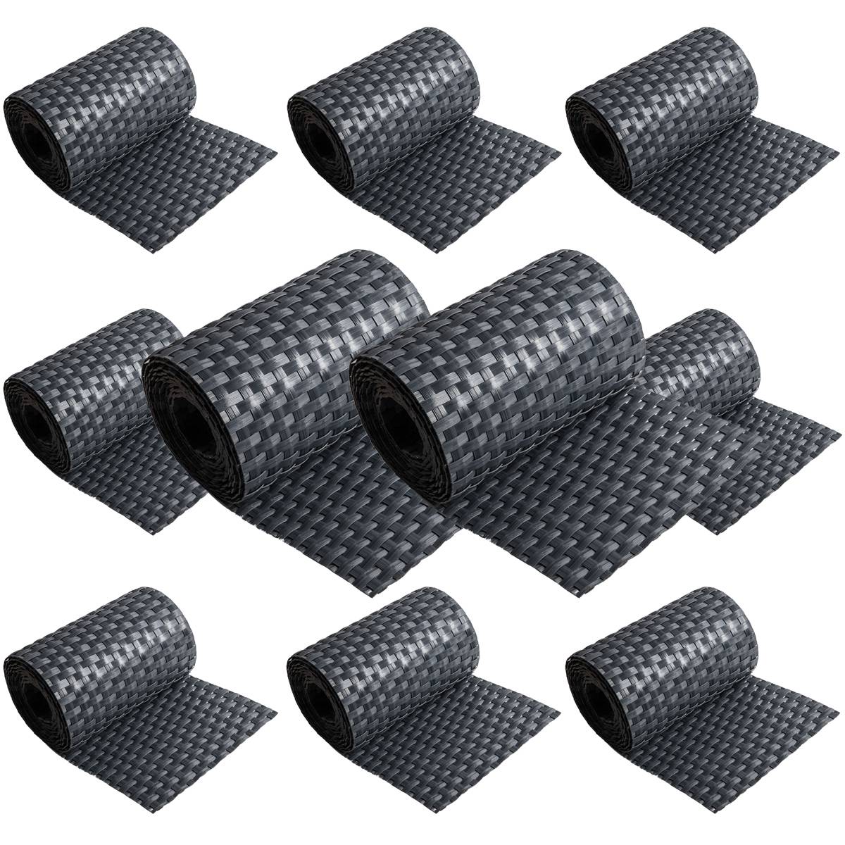 NYVI Polyrattan Sichtschutzstreifen Privafence 255x19 cm - 10 Rollen - Anthrazit
