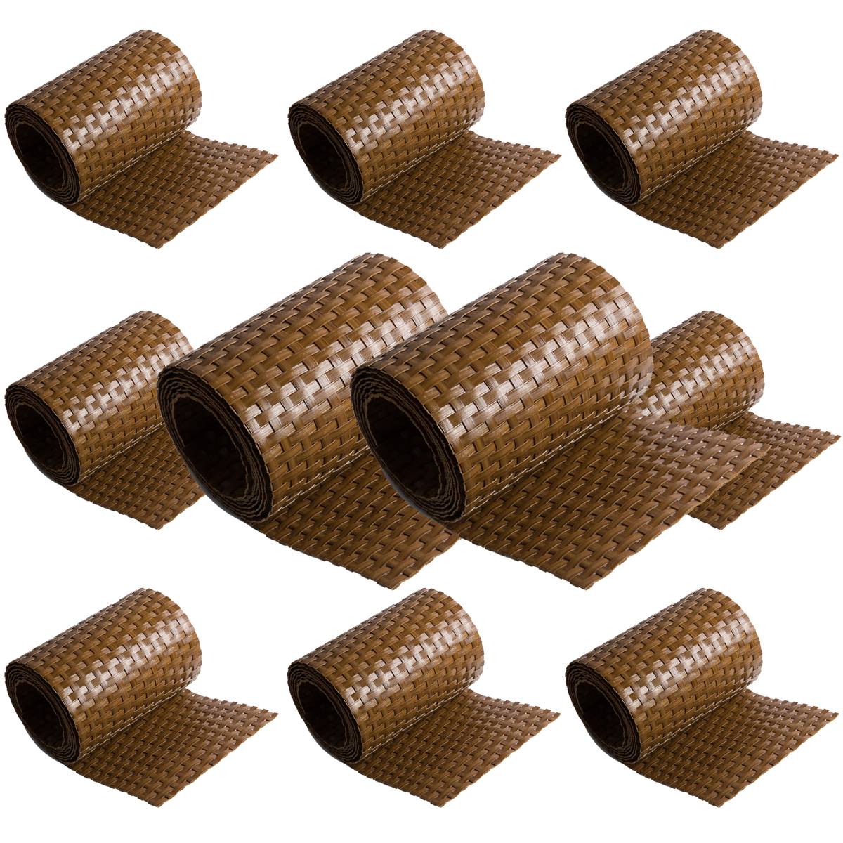 NYVI Polyrattan Sichtschutzstreifen Privafence 255x19 cm - 10 Rollen - Honig