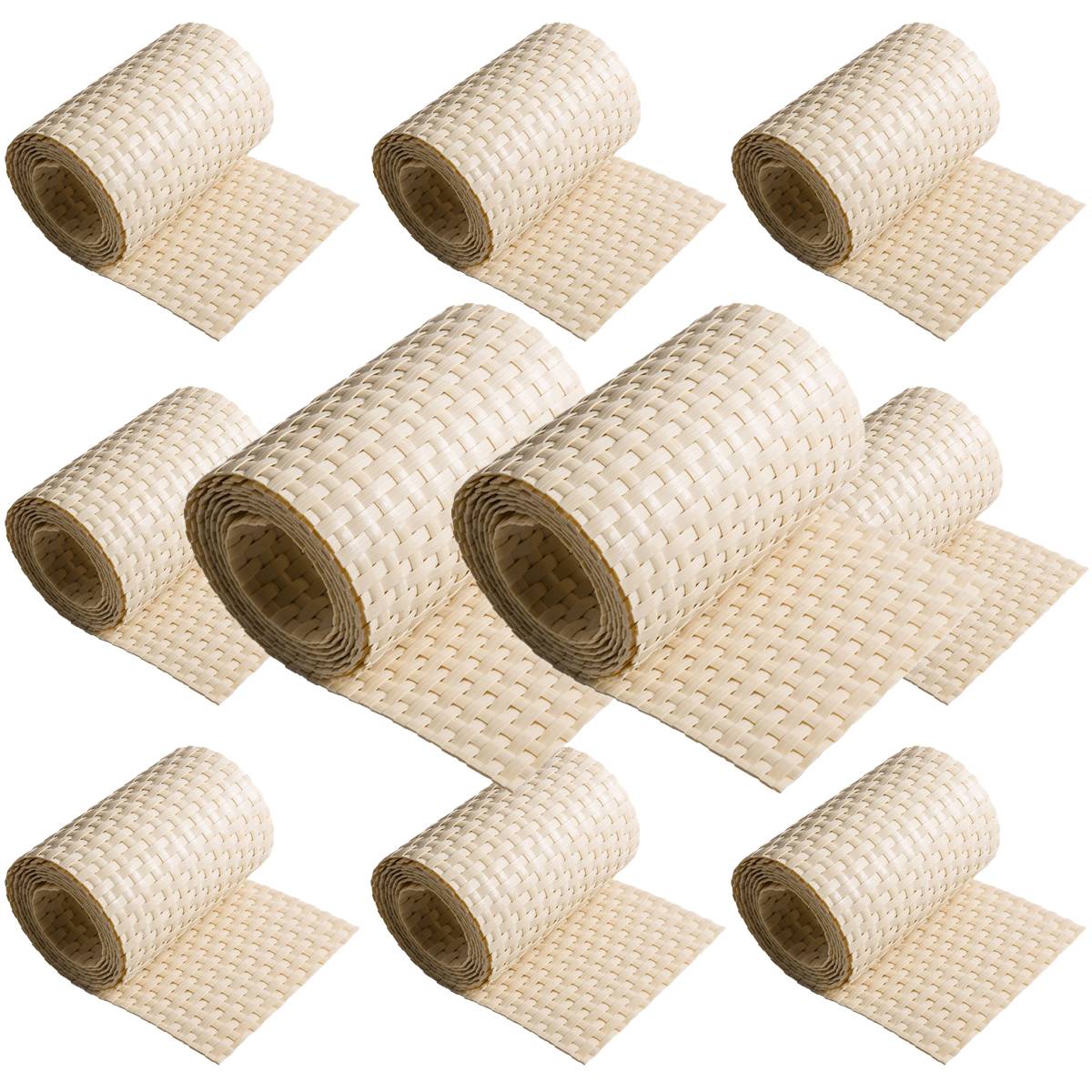 NYVI Polyrattan Sichtschutzstreifen Privafence 255x19 cm - 10 Rollen - Beige