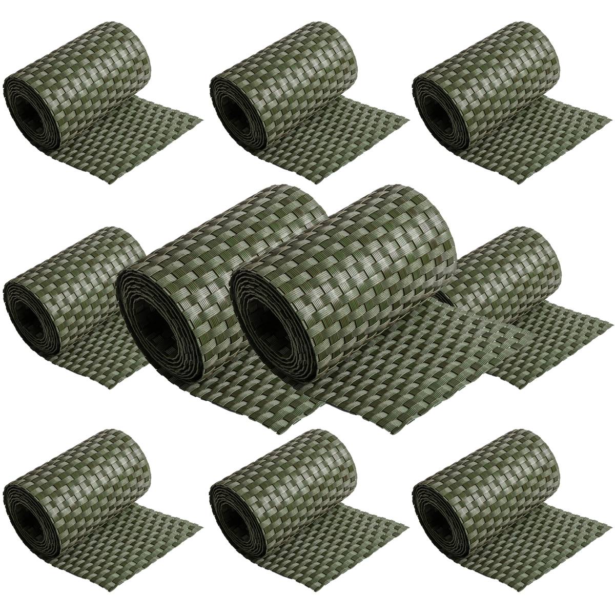NYVI Polyrattan Sichtschutzstreifen Privafence 255x19 cm - 10 Rollen - Grün