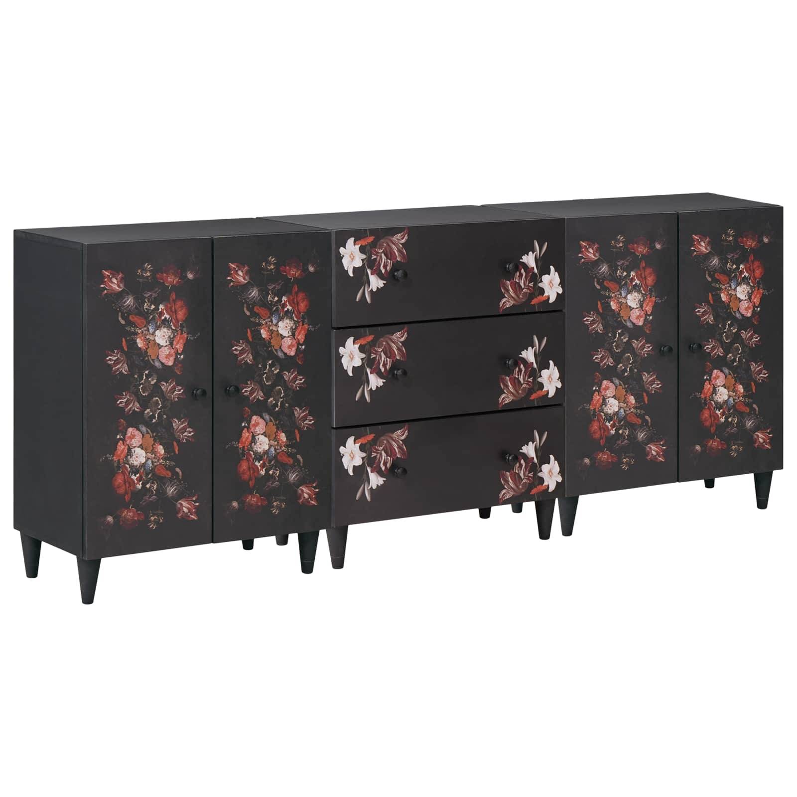 vidaXL Stauraumschränke 3 Stk. 180 x 33 x 75 cm Massivholz Mango