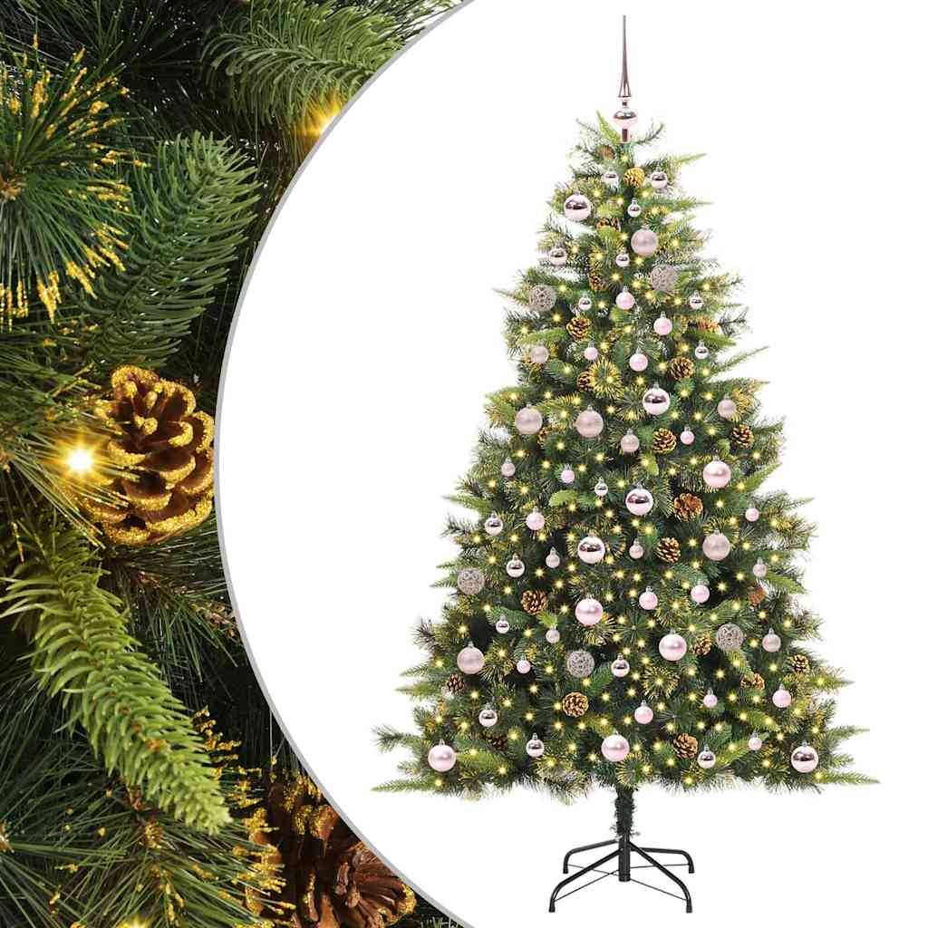 vidaXL Künstlicher klappbarer Weihnachtsbaum mit Tannenzapfen 180 cm