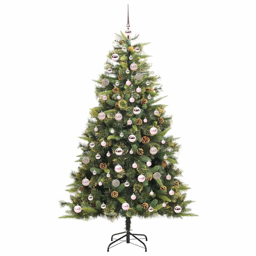 vidaXL Künstlicher klappbarer Weihnachtsbaum mit Tannenzapfen 180 cm