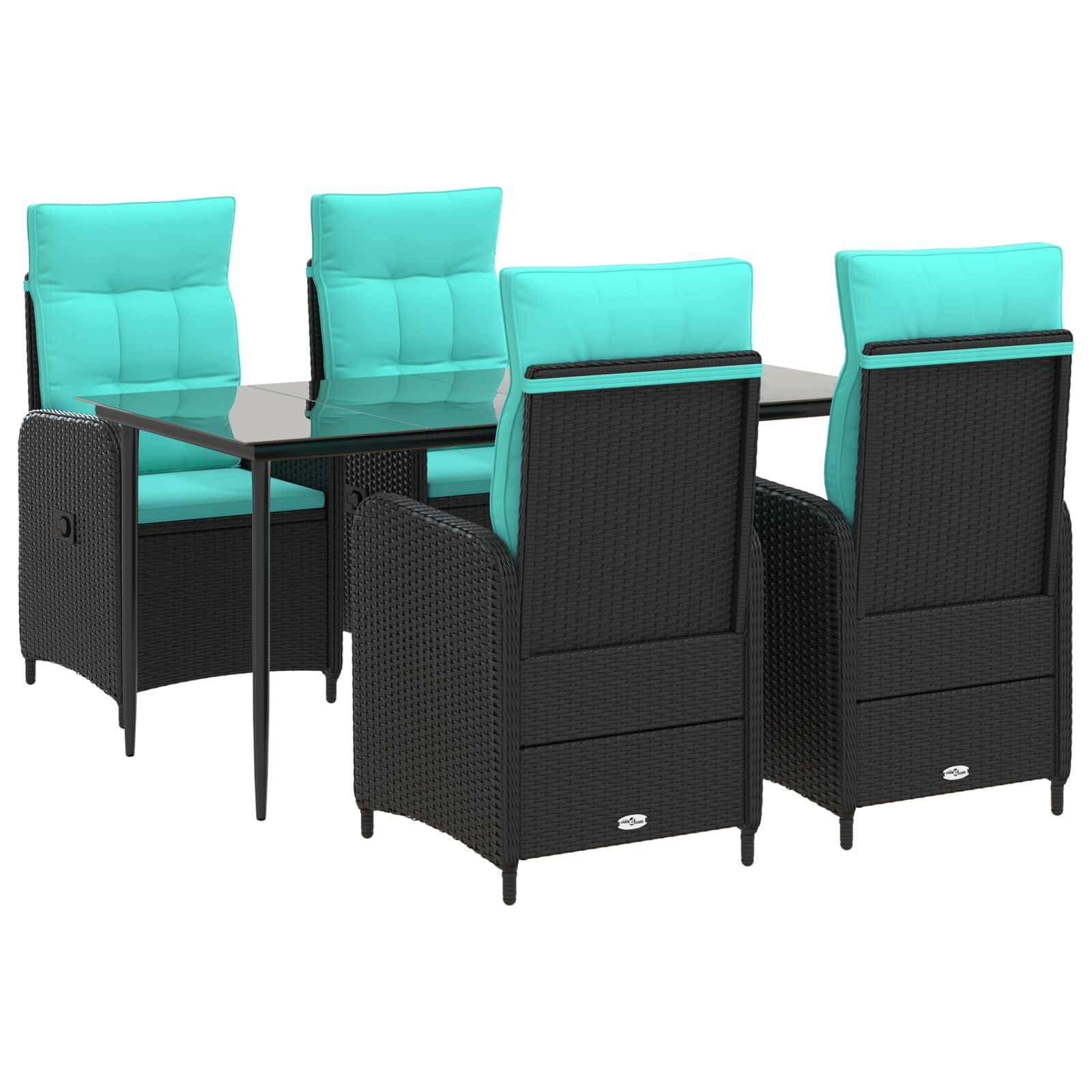vidaXL Sofa-Tischset 5 pcs PE Rattan und pulverbeschichteter Stahl