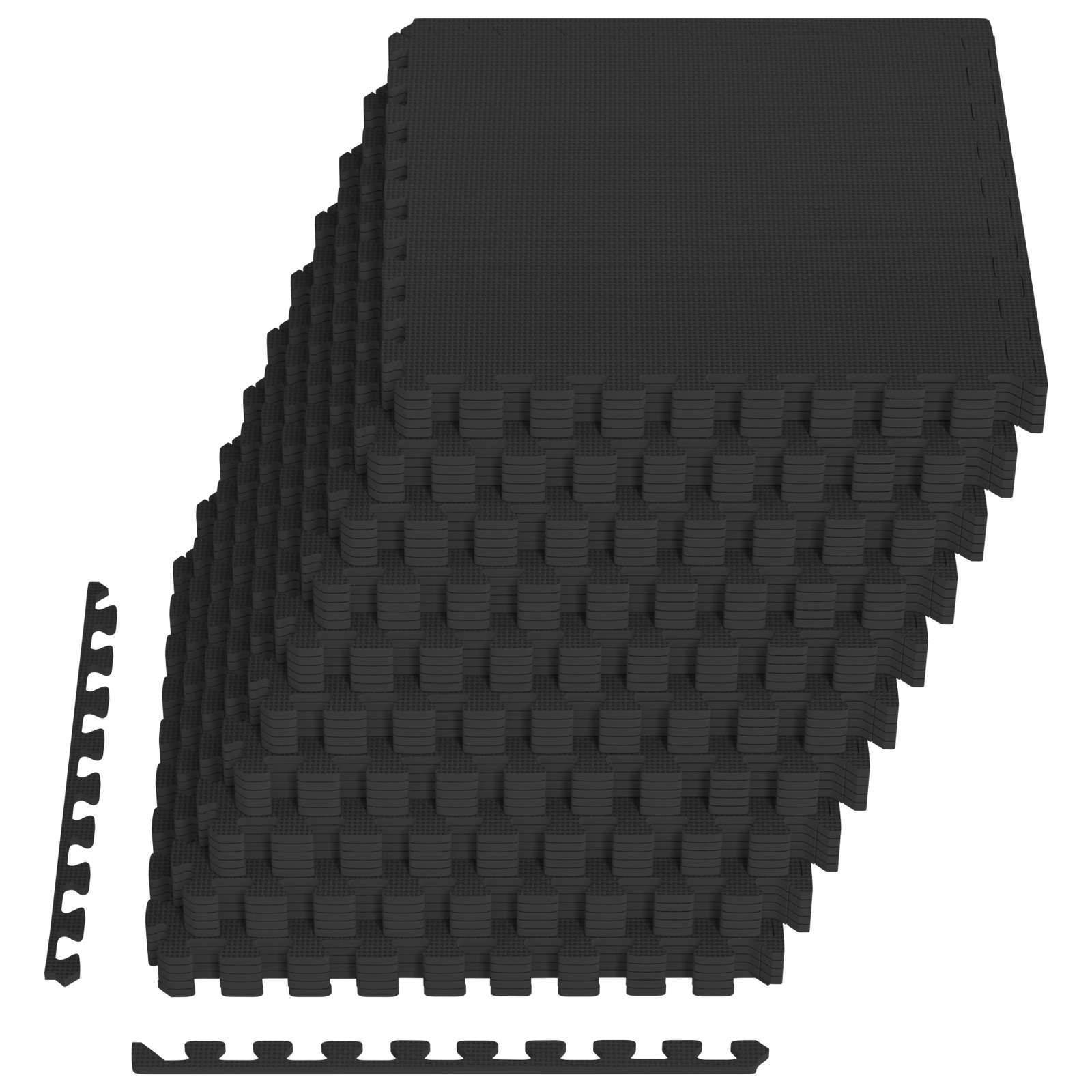 vidaXL Fußmatten 50 pcs Schwarz 18 m² EVA-Schaum