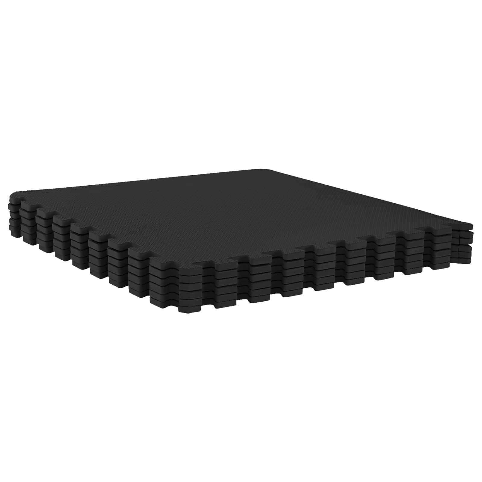 vidaXL Fußmatten 50 pcs Schwarz 18 m² EVA-Schaum