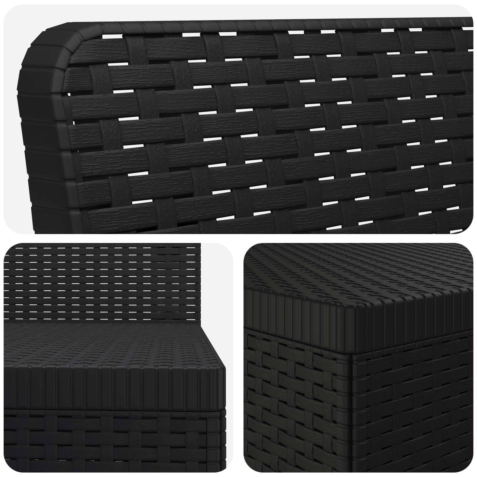 vidaXL 3-Sitzer Garten Sofa Rattan Look PP Anthrazit