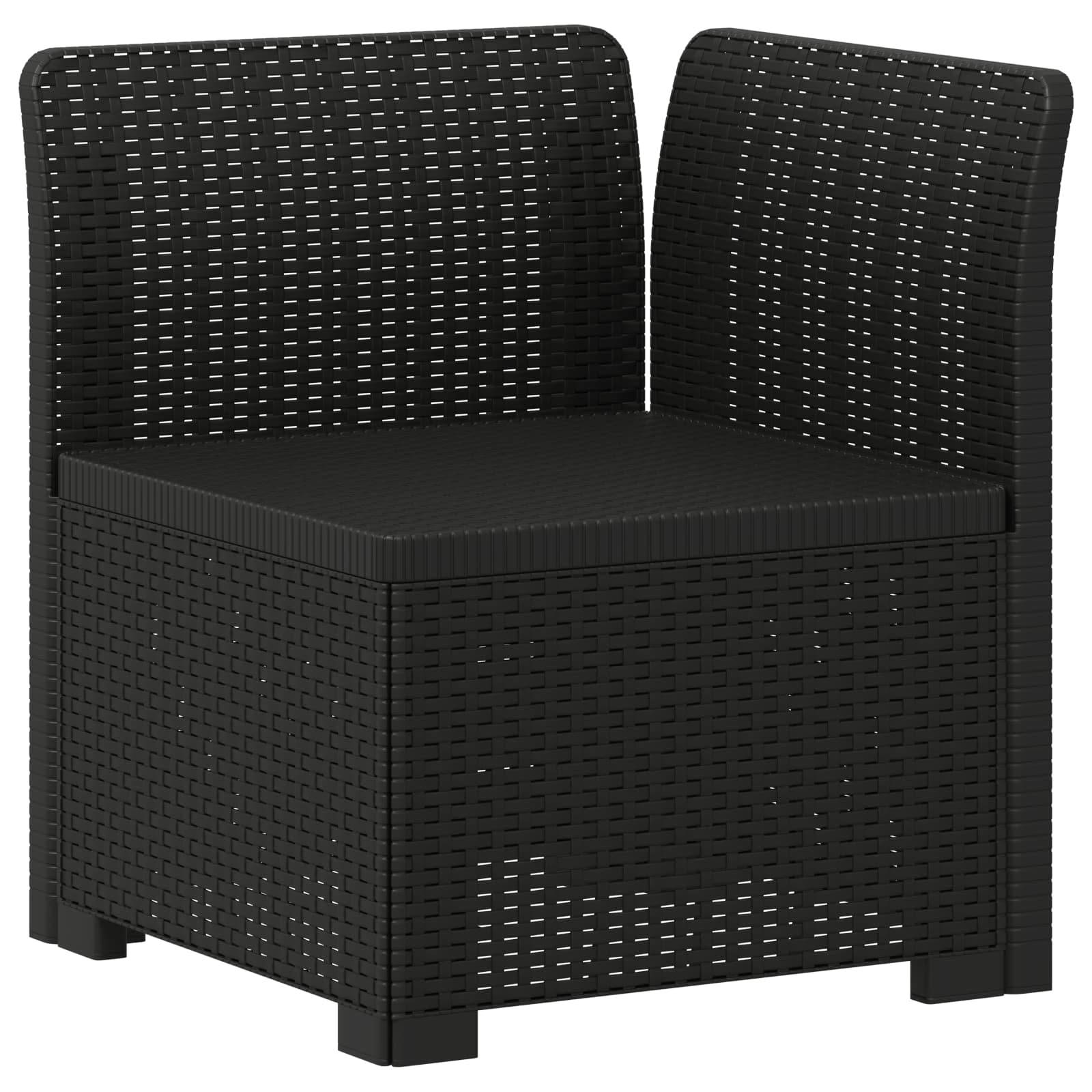 vidaXL 4-Sitzer Garten Sofa Rattan Look PP Anthrazit