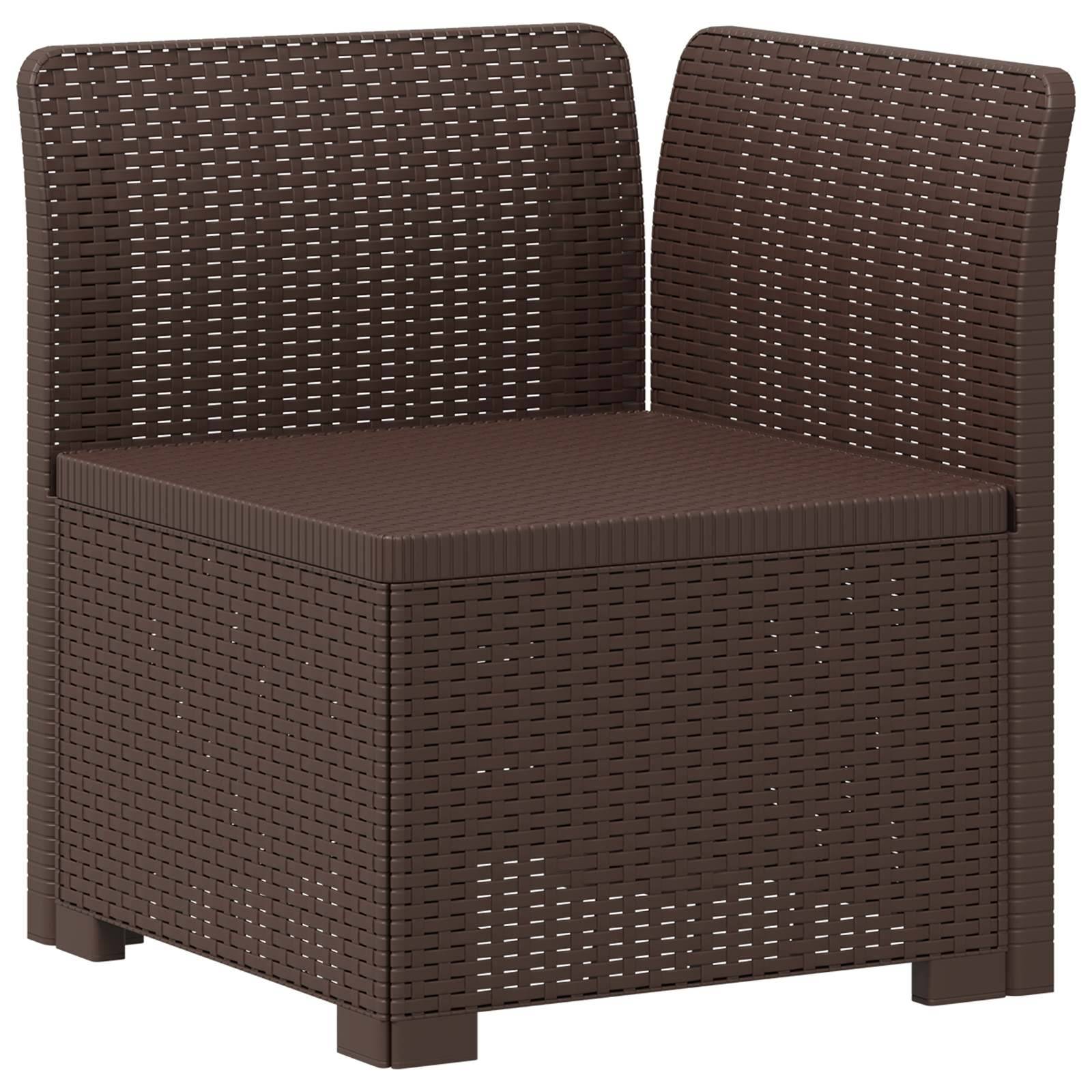 vidaXL 5-Sitzer Gartensofa Rattan-Look PP Braun