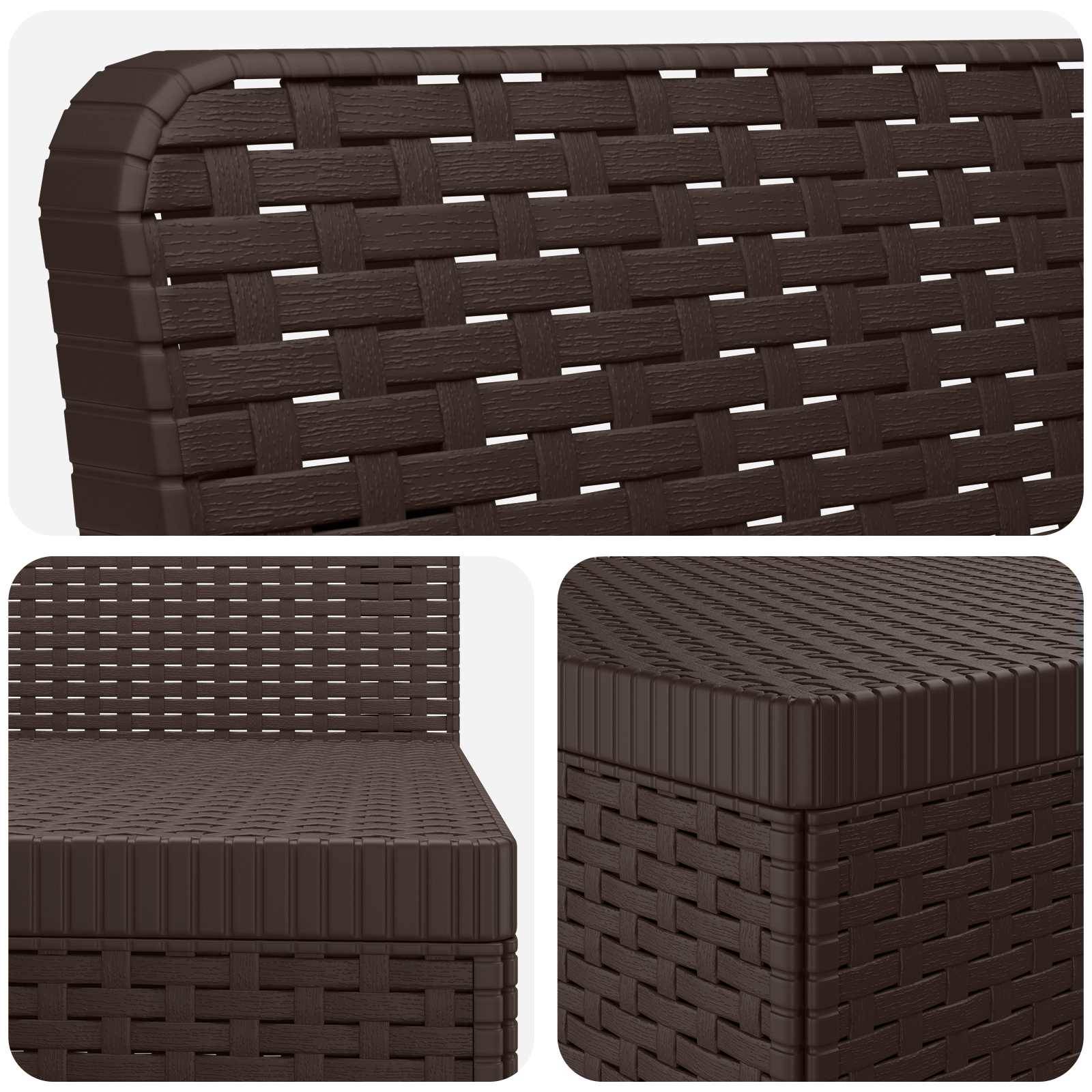 vidaXL 5-Sitzer Gartensofa Rattan-Look PP Braun