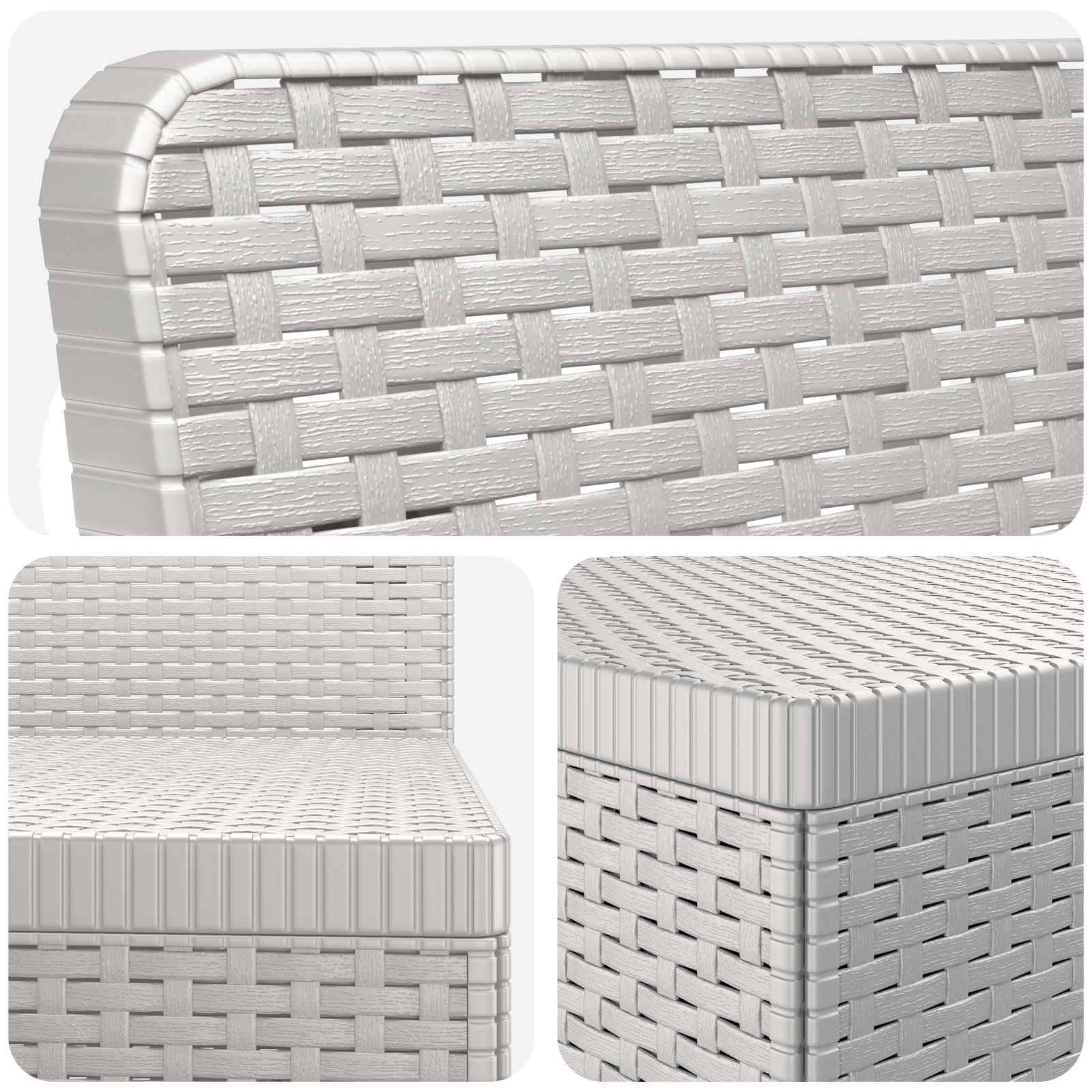 vidaXL 7-Sitzer Gartensofa Rattan-Look PP Weiß