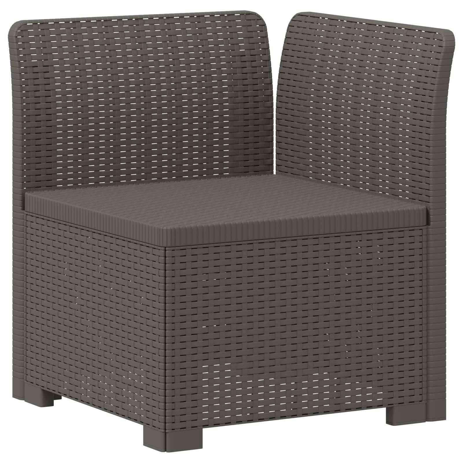 vidaXL 3-Sitzer Garten Sofa Rattan Look PP Hellgrau