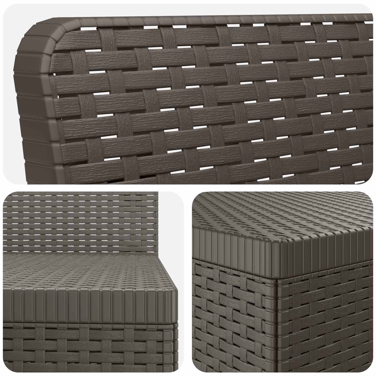 vidaXL 3-Sitzer Garten Sofa Rattan Look PP Hellgrau