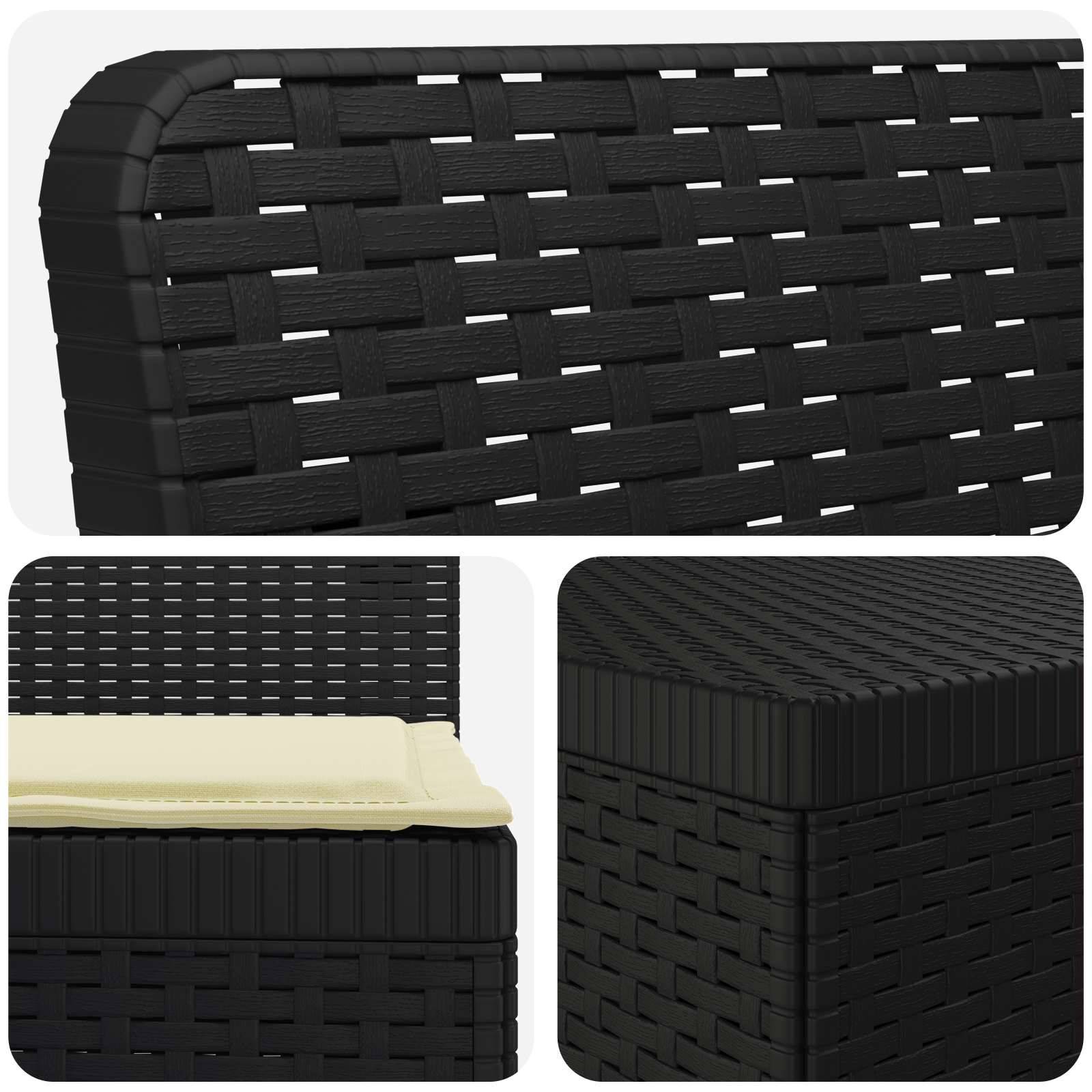 vidaXL 5-Sitzer Gartensofa mit Kissen Rattan-Look PP Anthrazit