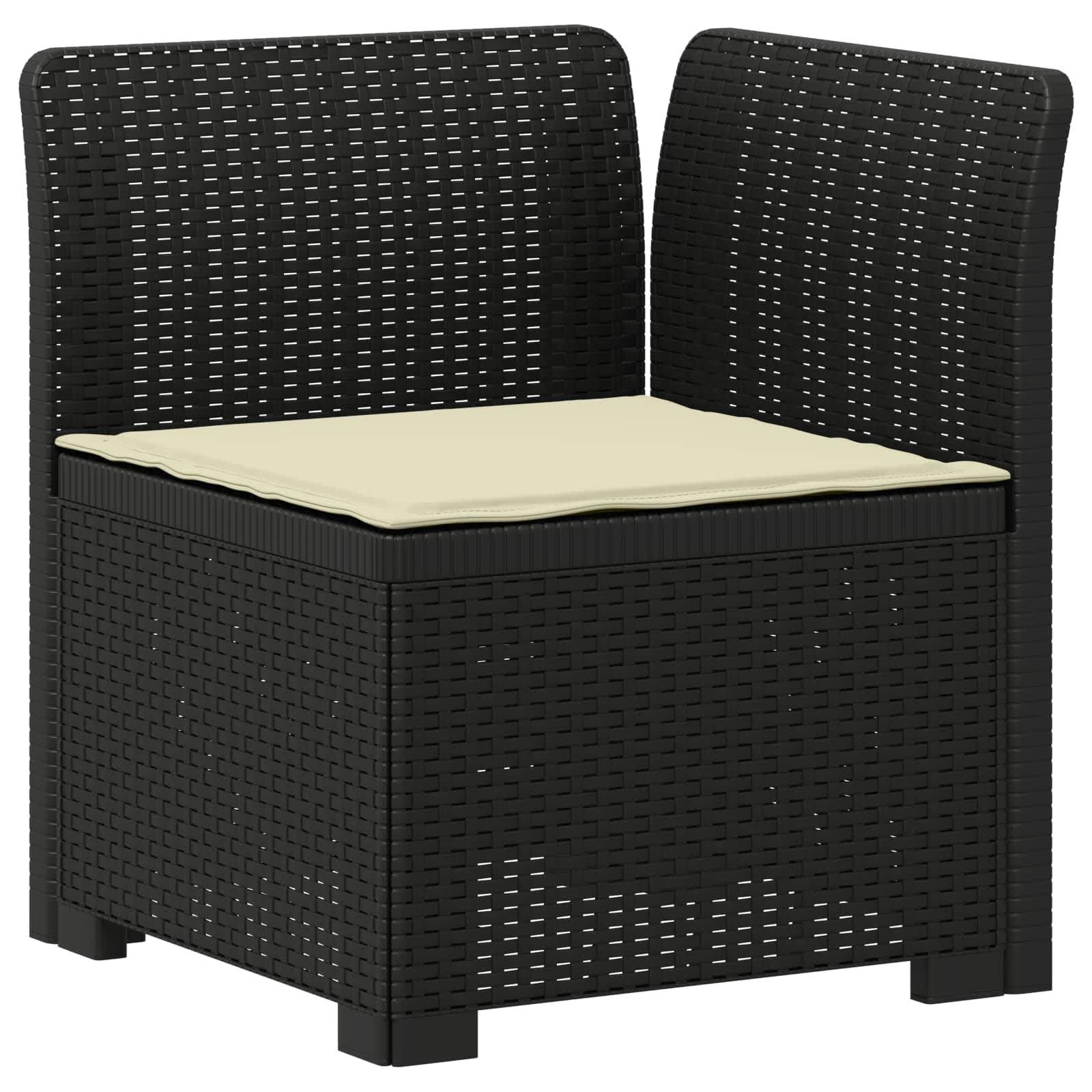 vidaXL 4-Sitzer Gartensofa mit Kissen Rattan Look PP Anthrazit