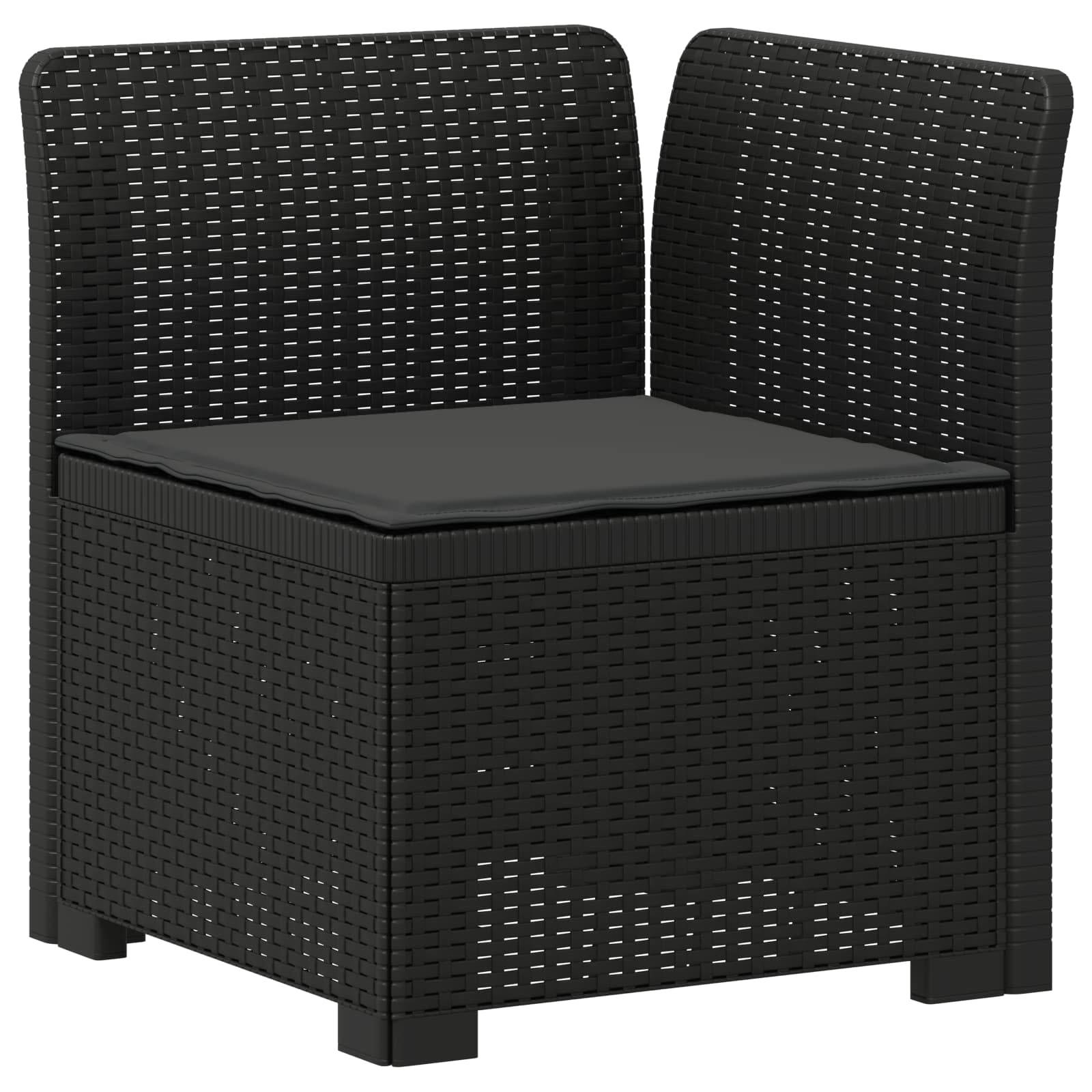 vidaXL 4-Sitzer Gartensofa mit Kissen Rattan-Look PP Anthrazit