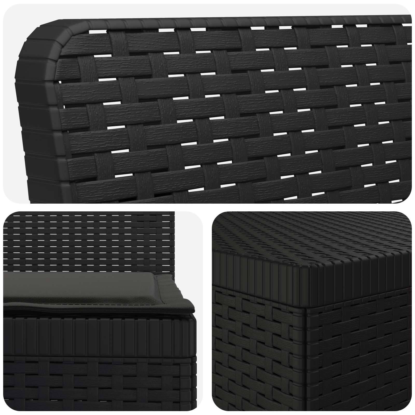 vidaXL 4-Sitzer Gartensofa mit Kissen Rattan-Look PP Anthrazit
