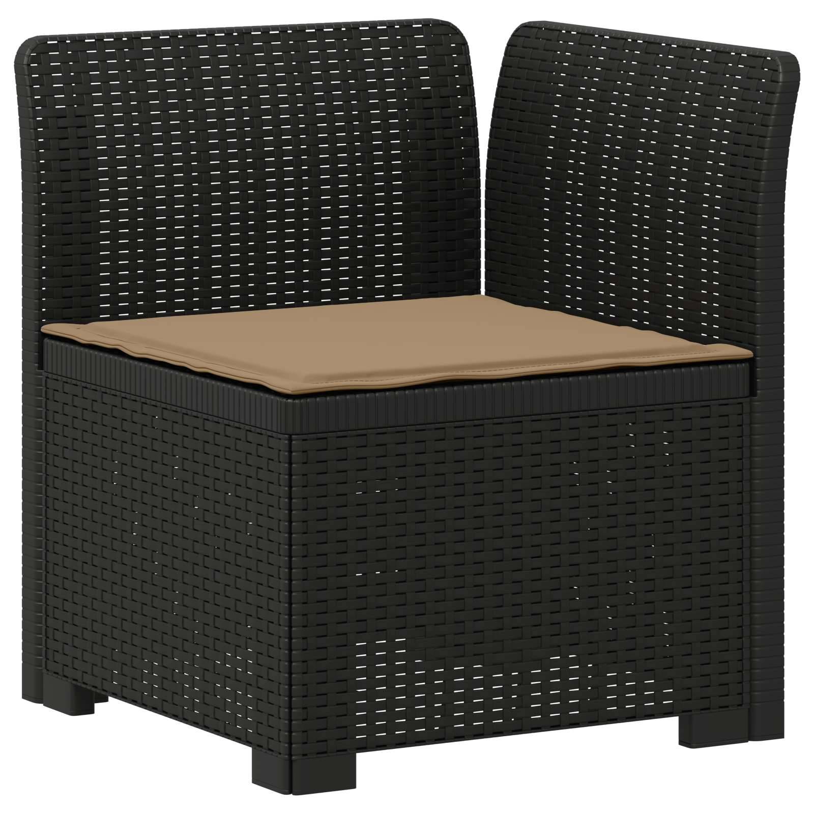 vidaXL 4-Sitzer Gartensofa mit Kissen Rattan Look PP Anthrazit