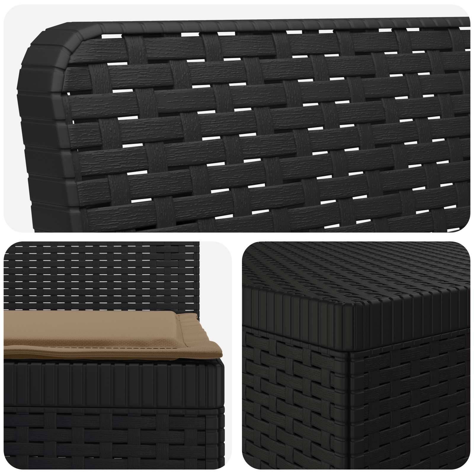 vidaXL 3-Sitzer Garten Sofa mit Kissen Rattan-Look PP Anthrazit