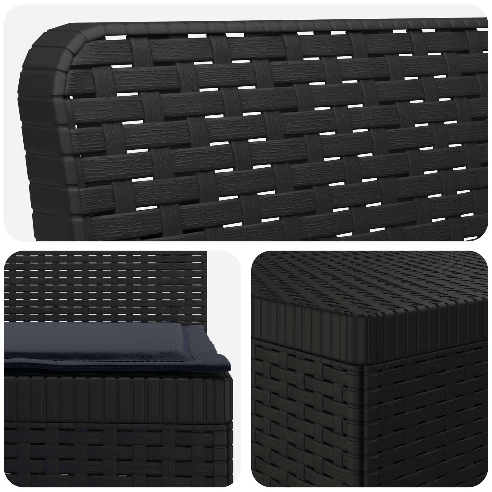 vidaXL 5-Sitzer Gartensofa mit Kissen Rattan-Look PP Anthrazit