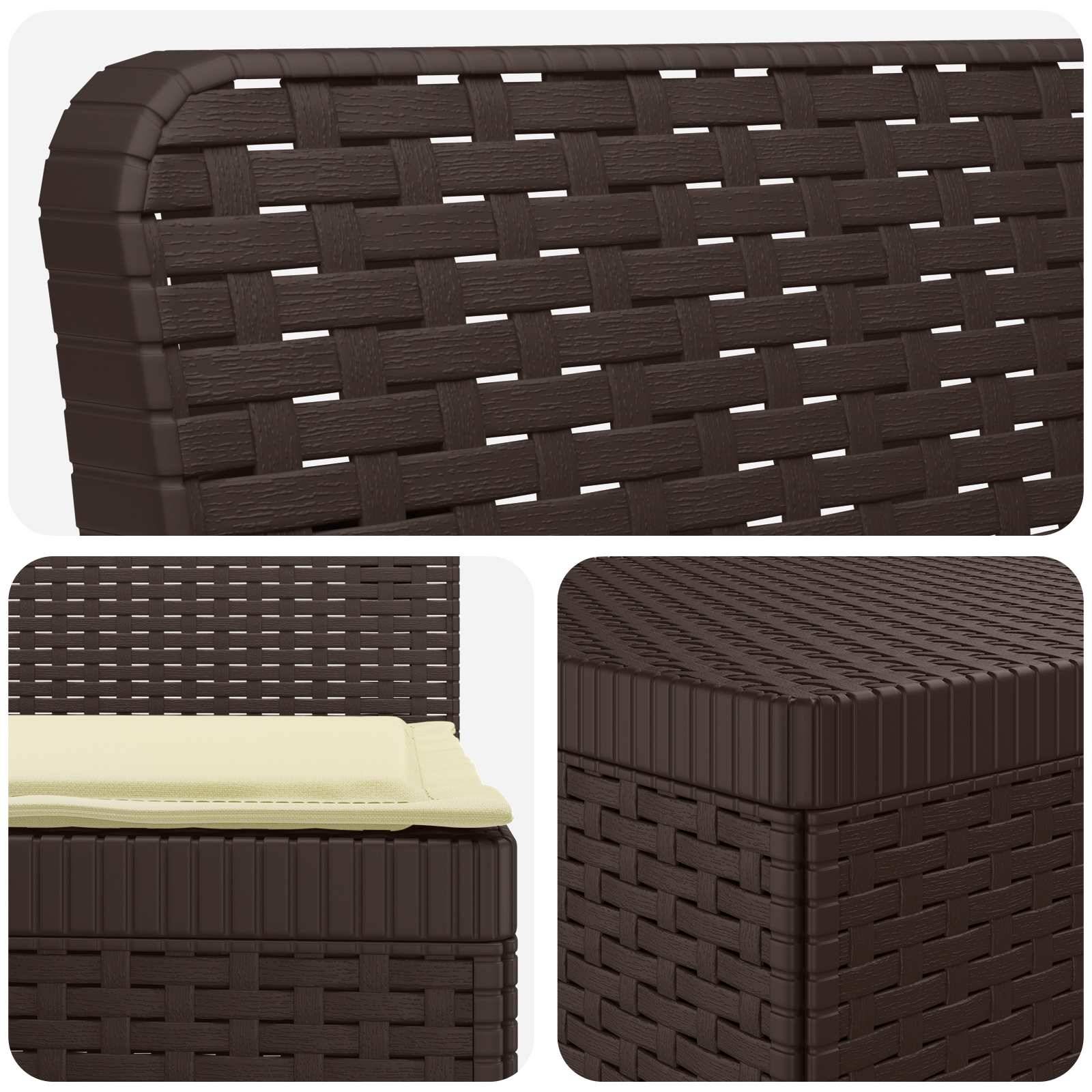 vidaXL 5-Sitzer Gartensofa mit Kissen Rattan-Look PP Braun