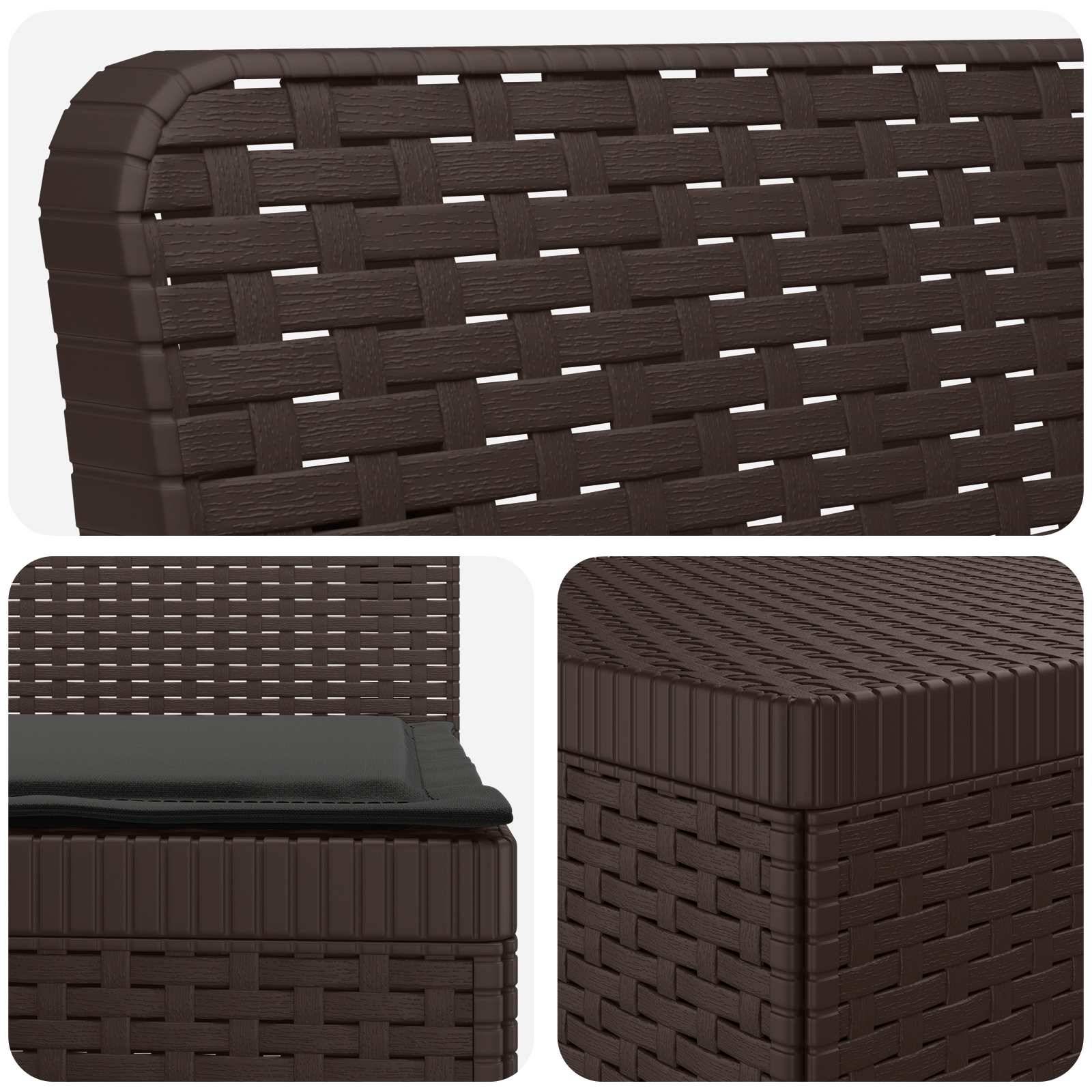 vidaXL 4-Sitzer Gartensofa mit Kissen Rattan-Look PP Braun