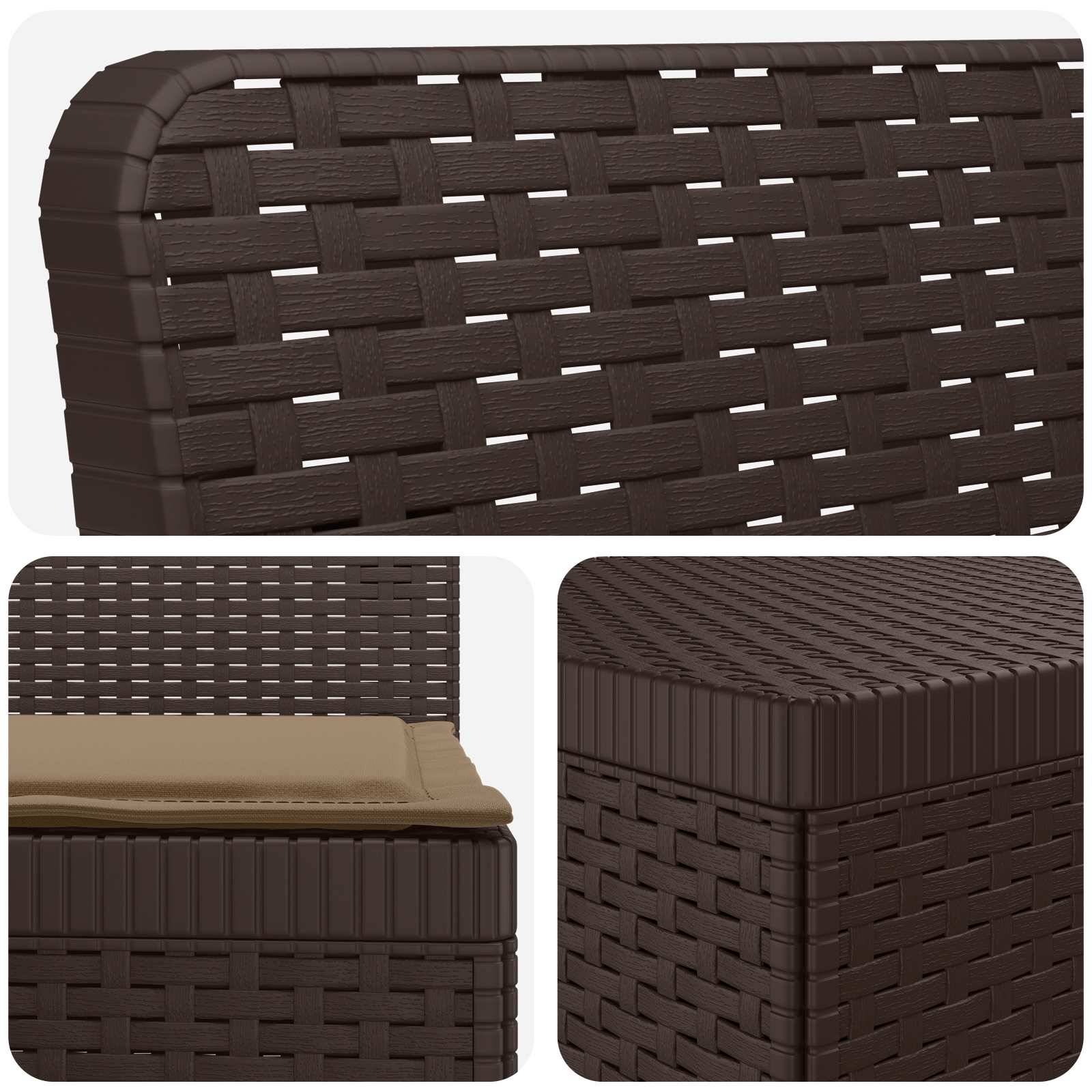 vidaXL 4-Sitzer Gartensofa mit Kissen Rattan-Look PP Braun