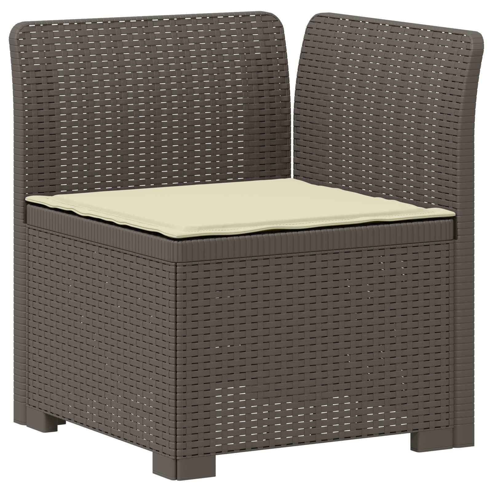 vidaXL 7-Sitzer Gartensofa mit Kissen Rattan-Look PP Hellgrau