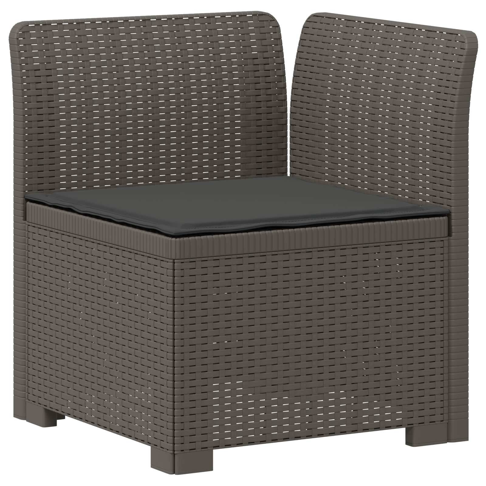 vidaXL 4-Sitzer Garten Sofa mit Kissen Rattan Look PP Hellgrau