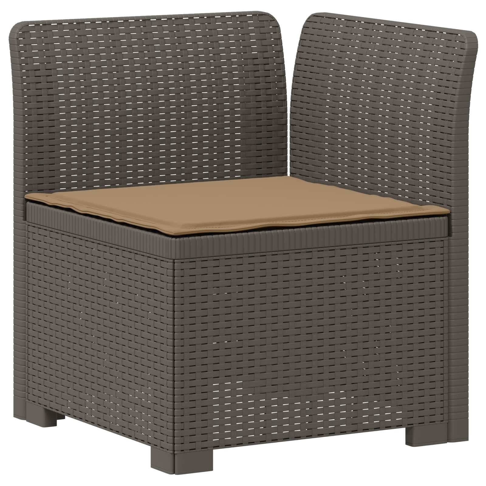 vidaXL 4-Sitzer Garten Sofa mit Kissen Rattan Look PP Hellgrau